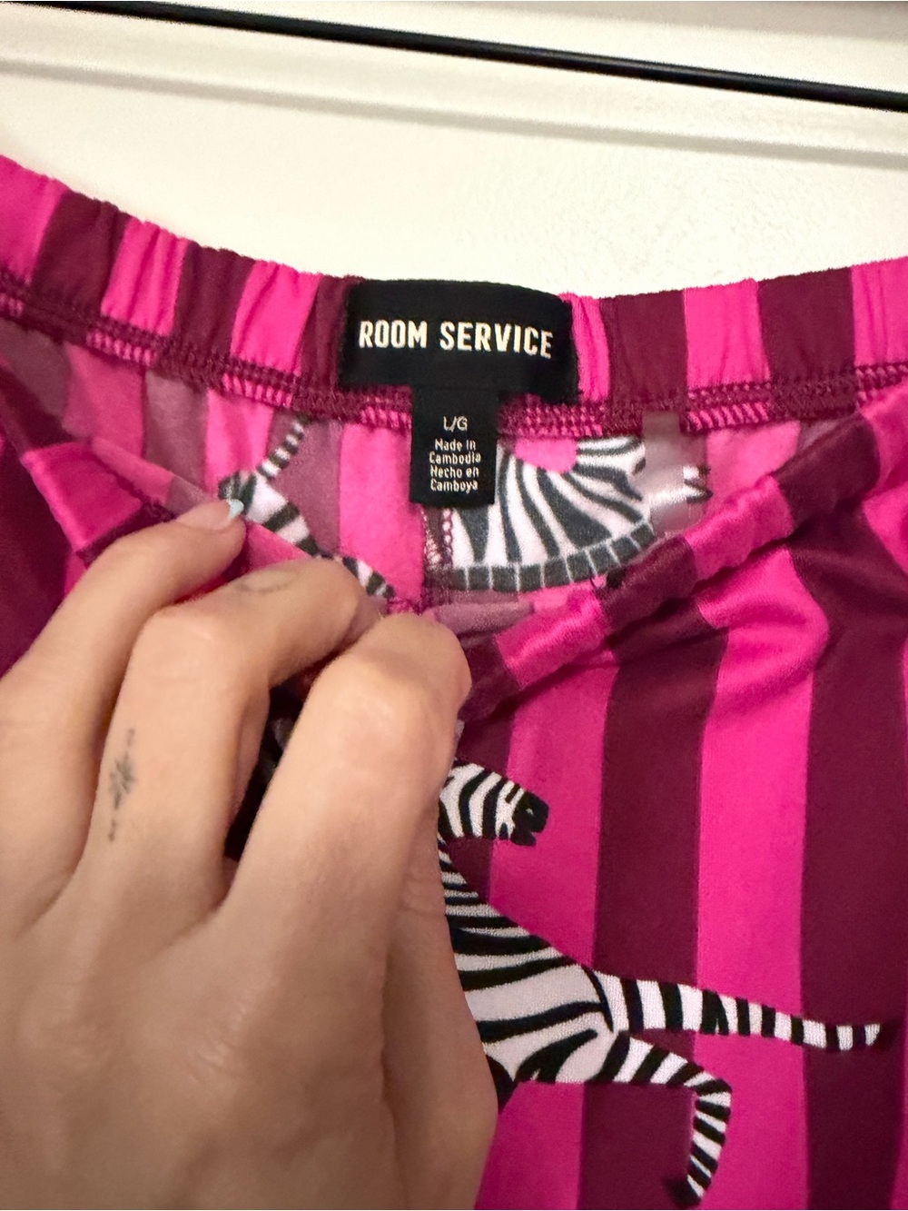 🦓🎀Cute & Cozy Zebra Print Hot Pink Stripes L/S Pants Pajama Set🎀🦓 - Picture 10 of 13